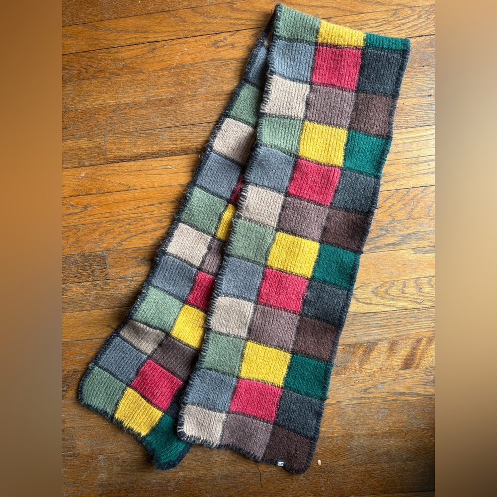 Vibrant Checkered Wool Scarf